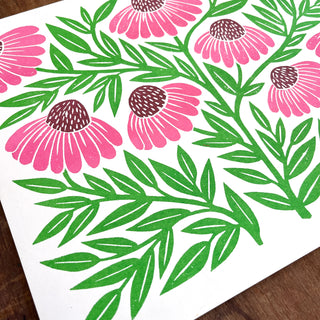 Garden Series: Echinacea Risograph Print