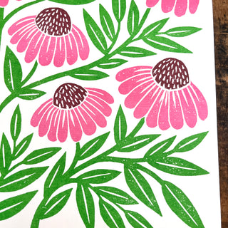Garden Series: Echinacea Risograph Print