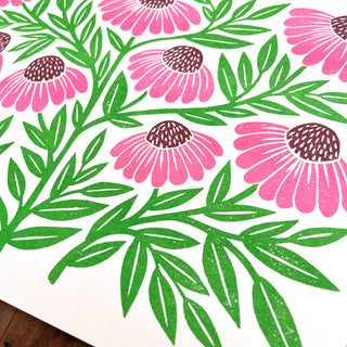 Garden Series: Echinacea Risograph Print
