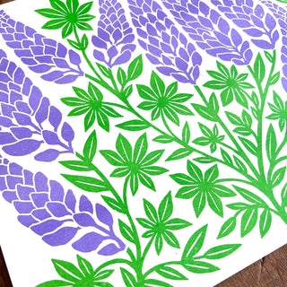 Garden Series: Lupines Risograph Print