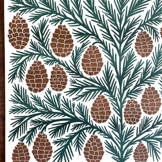 Holiday Garden Series: Pinecone Risograph Print