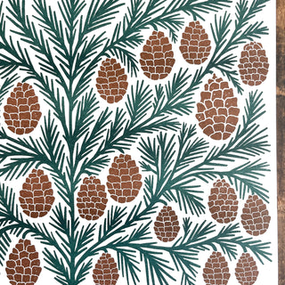 Holiday Garden Series: Pinecone Risograph Print