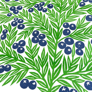 Garden Series: Blueberries Risograph Print