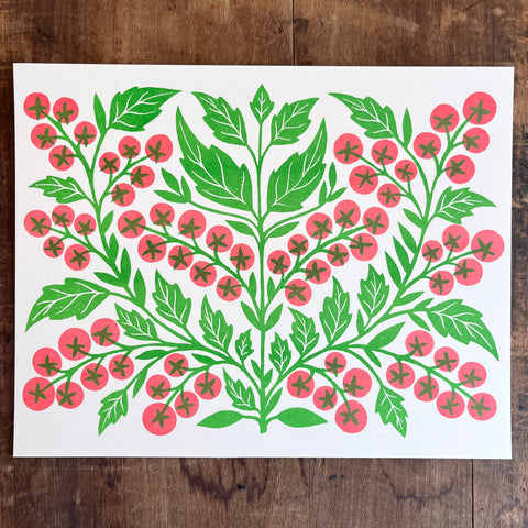 Garden Series: Cherry Tomato Risograph Print