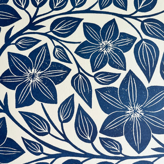 Garden Series: Navy Clematis Risograph Print