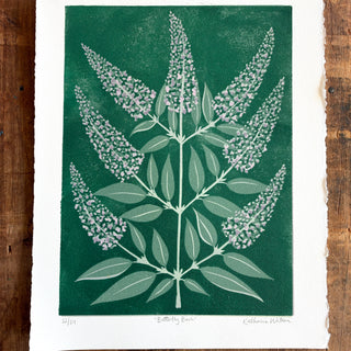 Hand Block Printed "Butterfly Bush" Reduction Print - No. 22