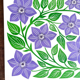 Garden Series: Clematis Risograph Print