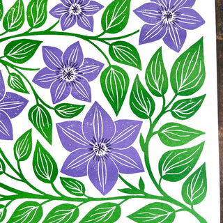 Garden Series: Clematis Risograph Print