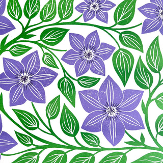 Garden Series: Clematis Risograph Print