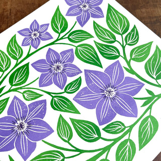 Garden Series: Clematis Risograph Print