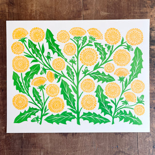 Garden Series: Dandelion Risograph Print