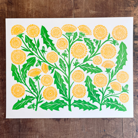 Garden Series: Dandelion Risograph Print