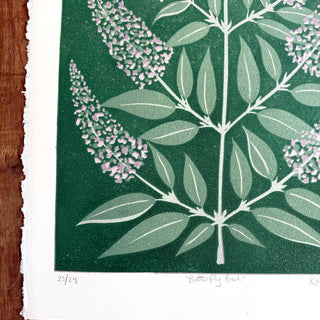 Hand Block Printed "Butterfly Bush" Reduction Print - No. 23