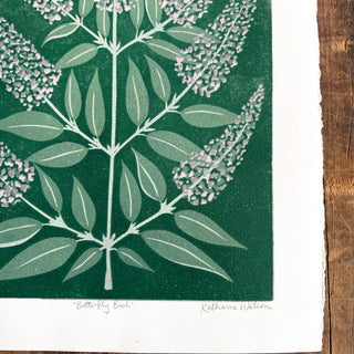 Hand Block Printed "Butterfly Bush" Reduction Print - No. 23
