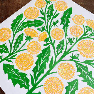 Garden Series: Dandelion Risograph Print