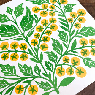Garden Series: Sungold Tomato Risograph Print