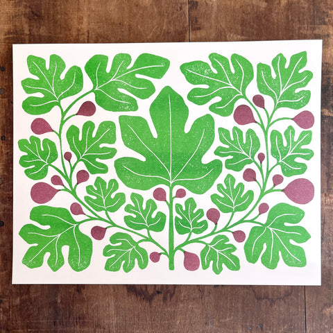 Garden Series: Fig Risograph Print