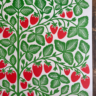 Garden Series: Strawberry Risograph Print