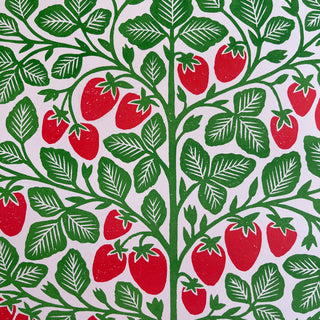 Garden Series: Strawberry Risograph Print