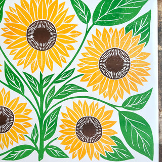 Garden Series: Sunflower Risograph Print