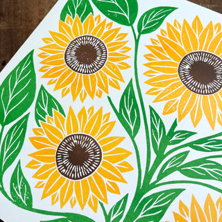 Garden Series: Sunflower Risograph Print