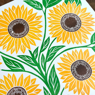 Garden Series: Sunflower Risograph Print