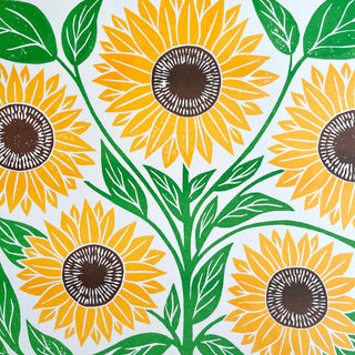 Garden Series: Sunflower Risograph Print
