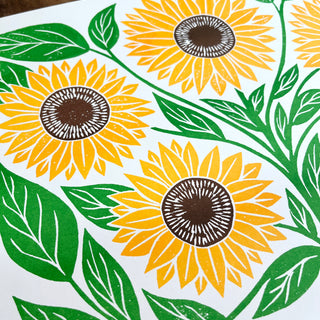 Garden Series: Sunflower Risograph Print