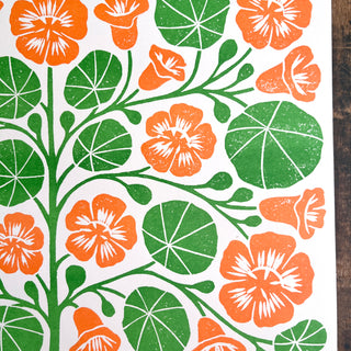Garden Series: Nasturtium Risograph Print