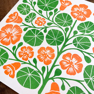 Garden Series: Nasturtium Risograph Print