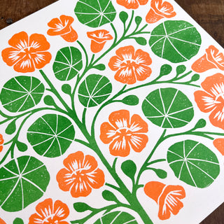 Garden Series: Nasturtium Risograph Print