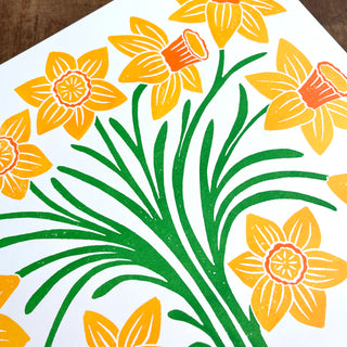 Garden Series: Daffodil Risograph Print