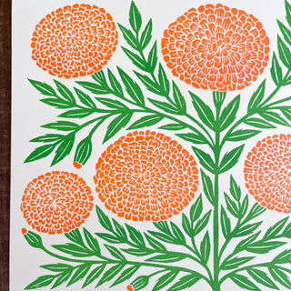 Garden Series: Marigold Risograph Print