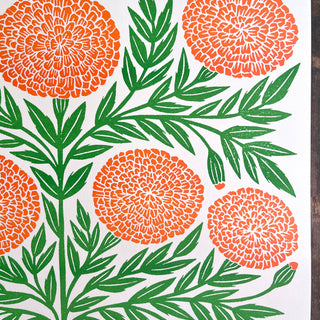 Garden Series: Marigold Risograph Print
