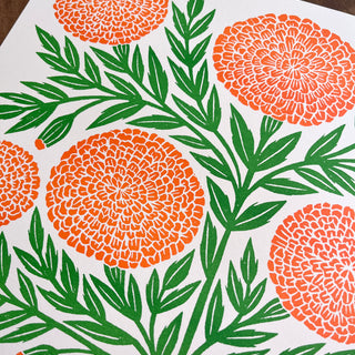 Garden Series: Marigold Risograph Print