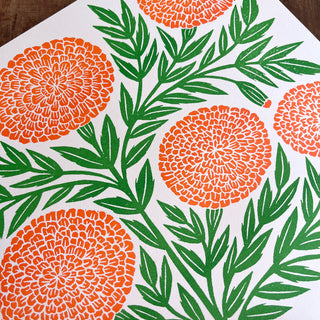 Garden Series: Marigold Risograph Print