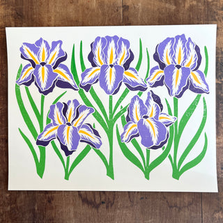 Garden Series: Iris Risograph Print