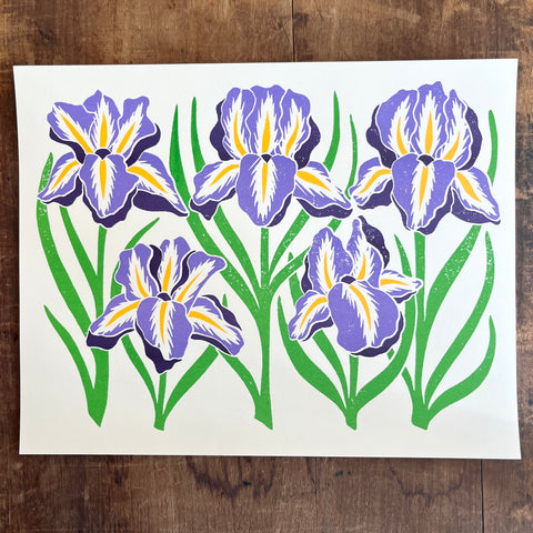 Garden Series: Iris Risograph Print