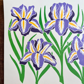 Garden Series: Iris Risograph Print