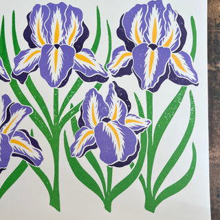 Garden Series: Iris Risograph Print