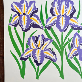 Garden Series: Iris Risograph Print