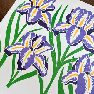 Garden Series: Iris Risograph Print