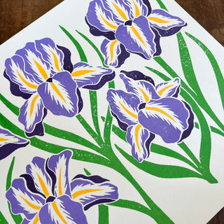 Garden Series: Iris Risograph Print