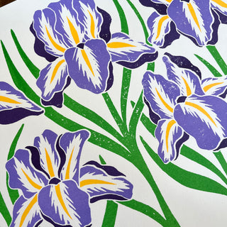 Garden Series: Iris Risograph Print
