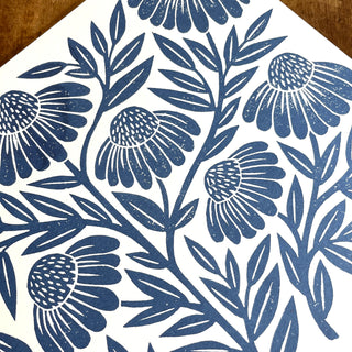 Garden Series: Navy Echinacea Risograph Print