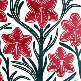 Holiday Garden Series: Amaryllis Risograph Print