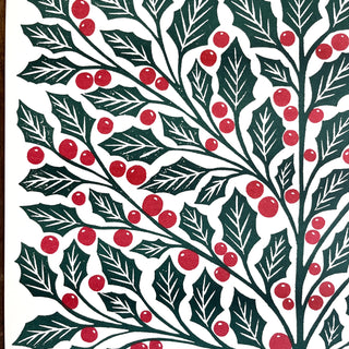 Holiday Garden Series: Holly Risograph Print