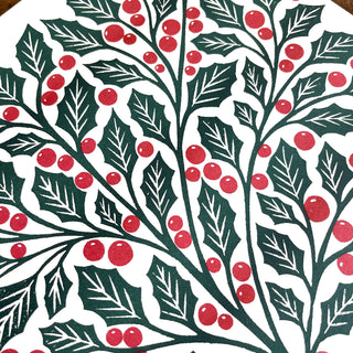 Holiday Garden Series: Holly Risograph Print