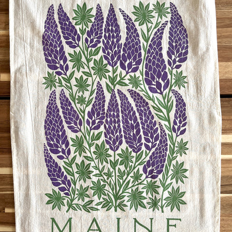 Maine Lupines Tea Towel