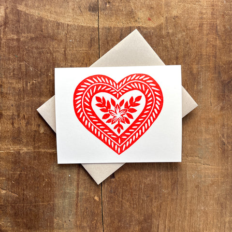 Heart Block Printed Greeting Card, KW125